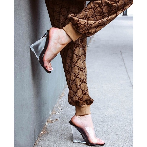 🆕LAST! Ice Queen Perspex Wedge Mule -Black - Picture 4 of 8